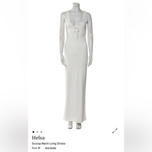 Helsa White Scoop Neck Maxi Dress with Tie Front